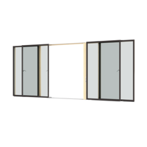 Sliding casement door, 2-leaf, with 24mm threshold